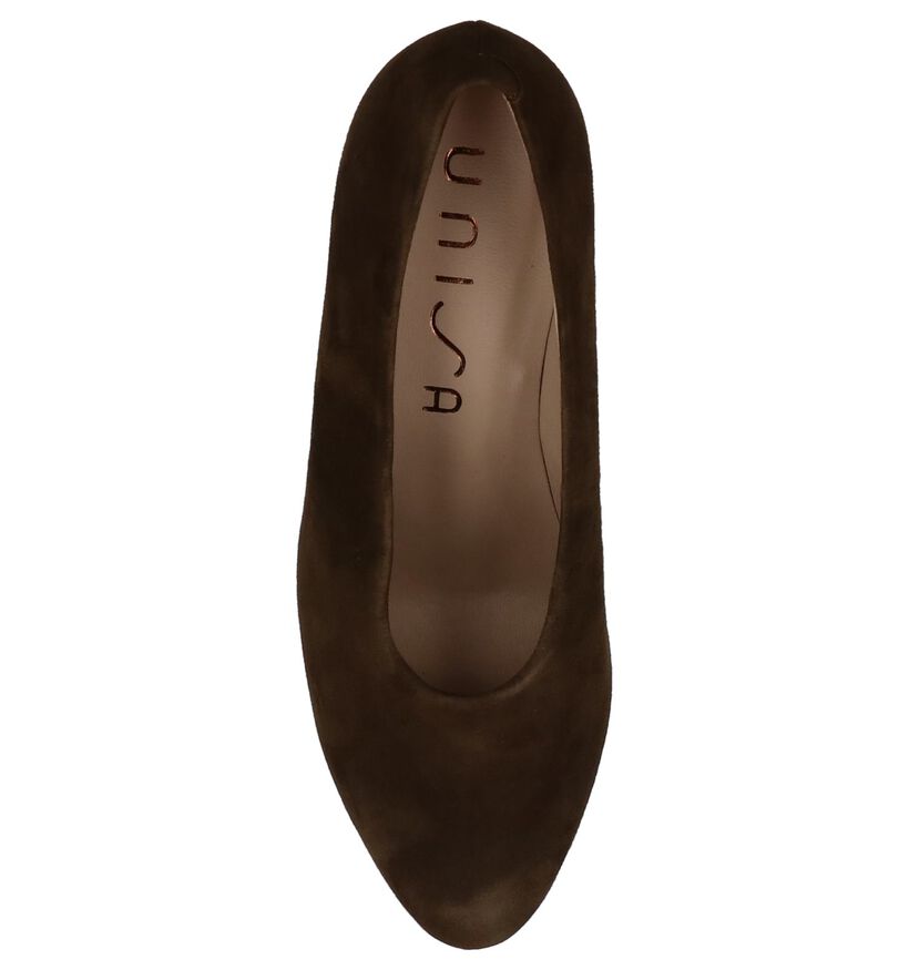 Unisa Escarpins classique en Vert kaki en daim (233125)