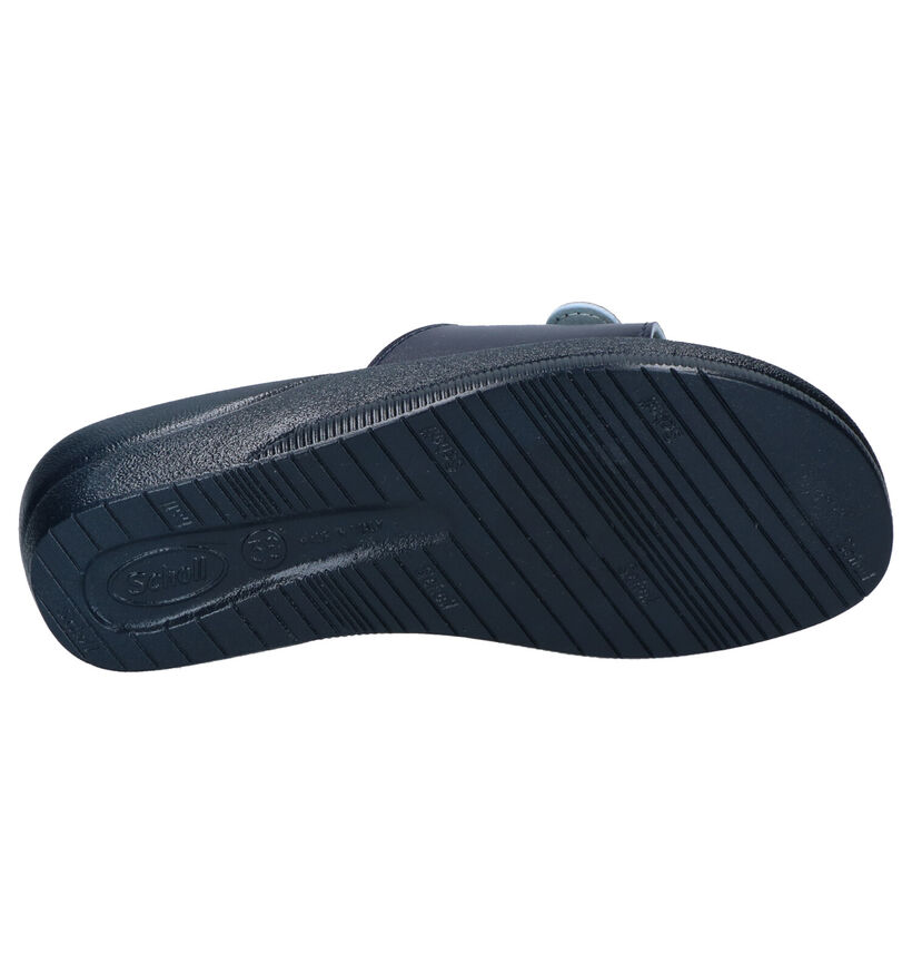 Scholl New Massage Blauwe Slippers in imitatieleer (261235)