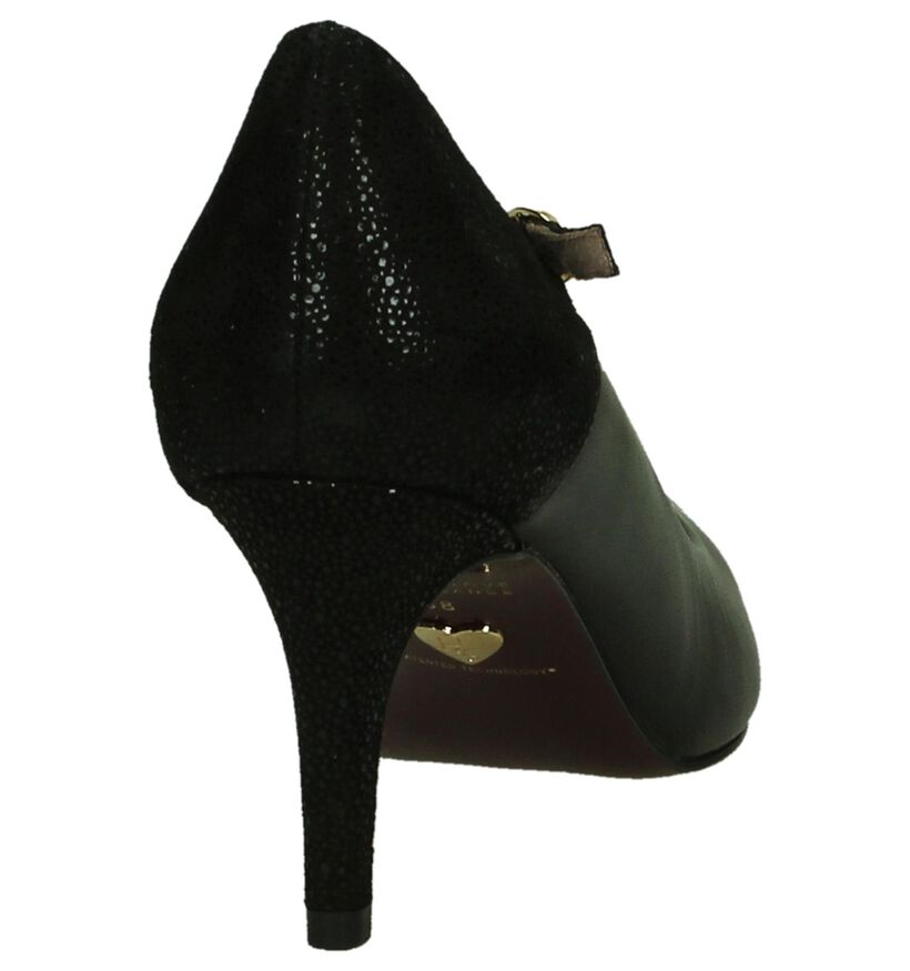 Tamaris Heart & Sole Zwarte Pumps met Bandje in leer (202722)