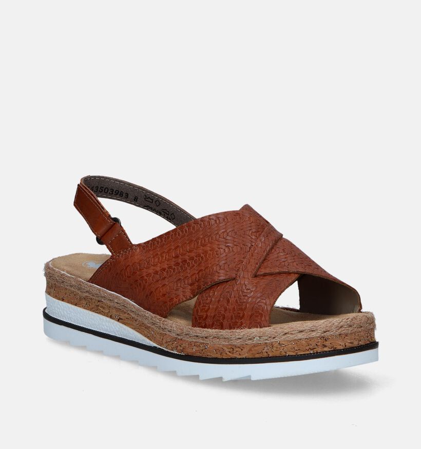 Rieker Cognac Sandalen met sleehak voor dames (339067)