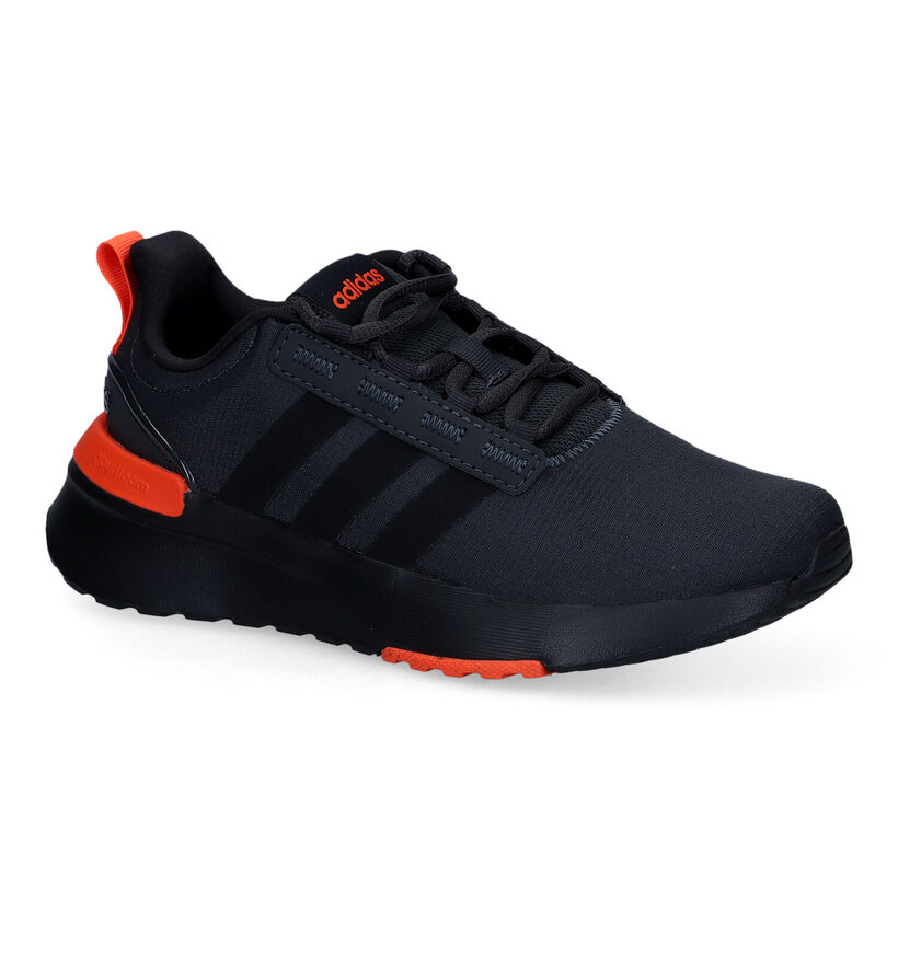 adidas Racer Zwarte Sneakers voor jongens (308053) - geschikt voor steunzolen