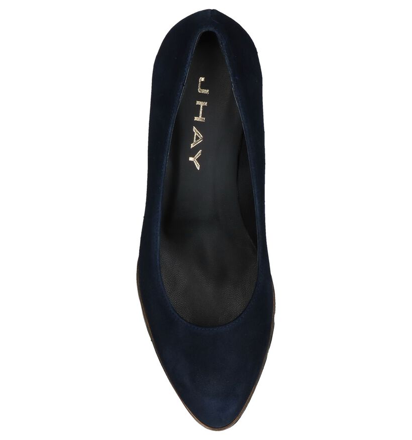 Jhay Donkerblauwe Pumps in daim (235504)