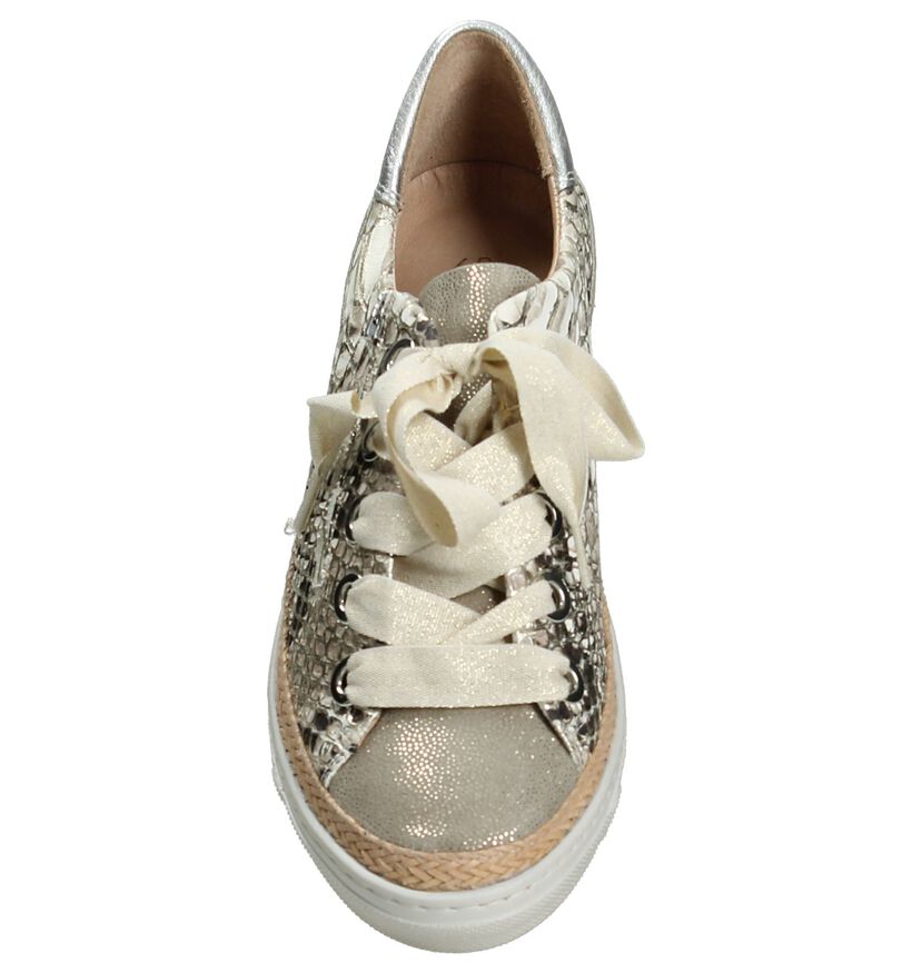 Softwaves Gouden Sneakers met Sleehak, , pdp