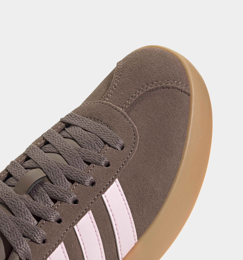adidas VL Court 3.0 Donkerbruine/Roze Sneakers voor dames (372627) - geschikt voor steunzolen