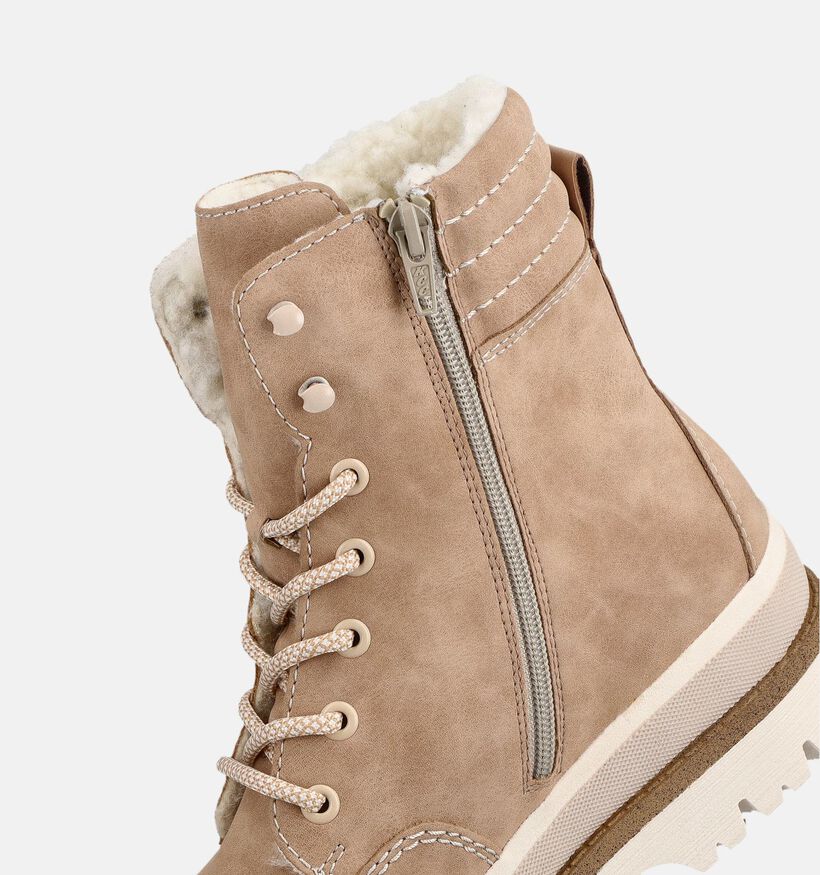 Rieker Donkerbeige Boots met Veters en Rits voor dames (379958) - geschikt voor steunzolen
