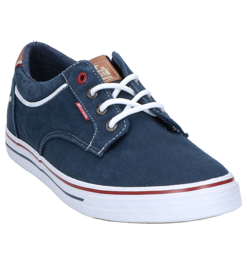 Mustang Chaussures basses en Bleu foncé en textile (271186)