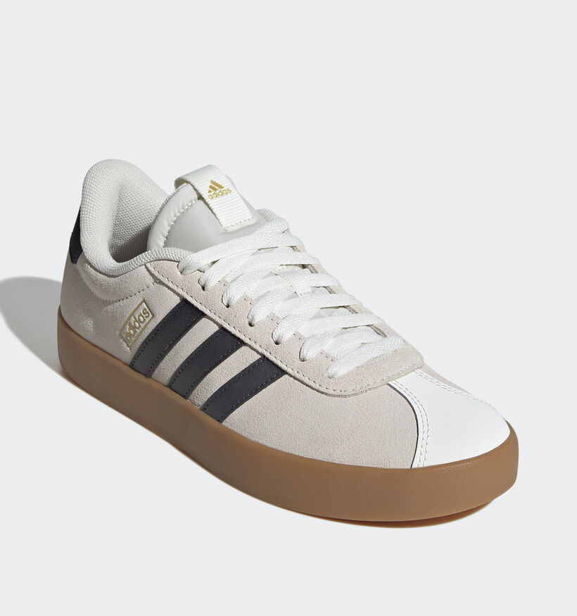 adidas VL Court 3.0 Baskets en Écru pour femmes (357131) - pour semelles orthopédiques