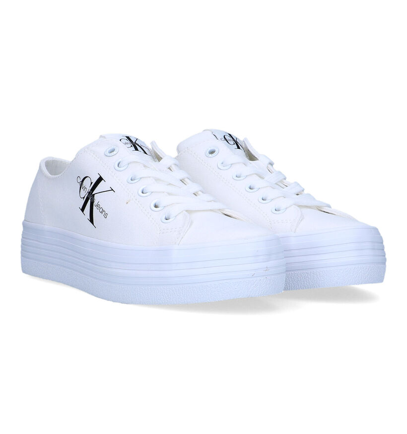 Calvin Klein Vulc Flatform Witte Sneakers voor dames (321040) - geschikt voor steunzolen