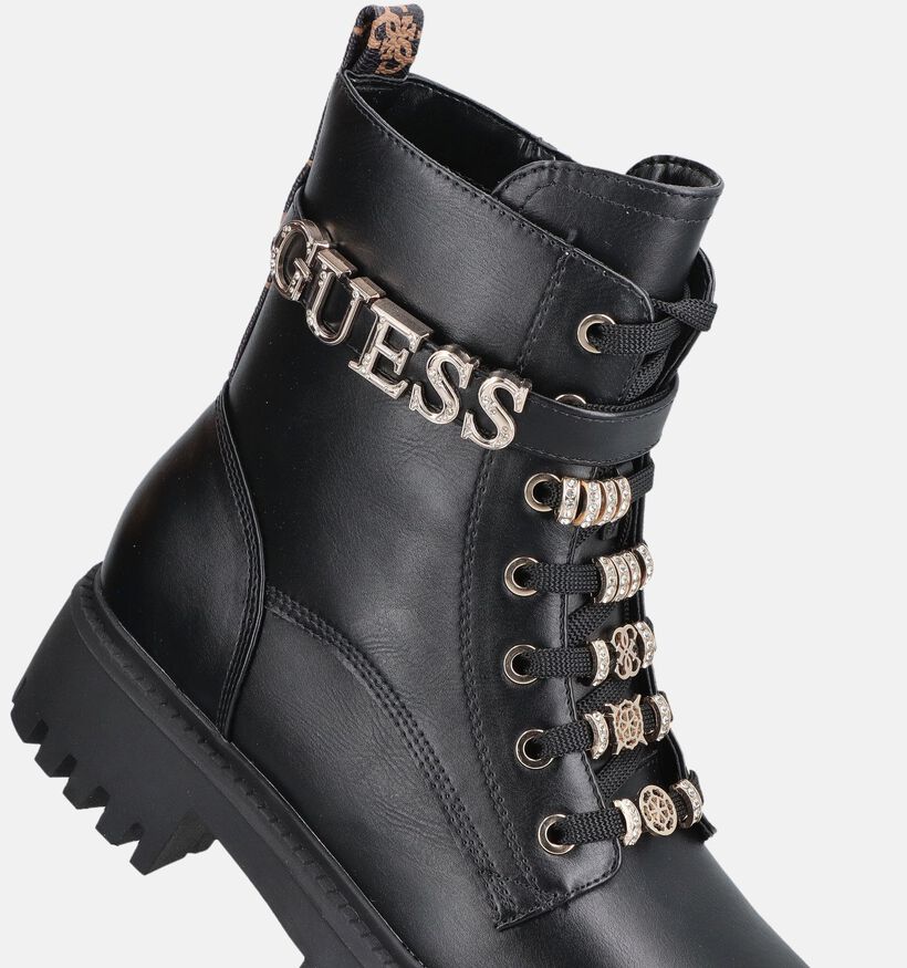 Guess Ficki Boots &agrave; lacets en Noir pour femmes (379514)
