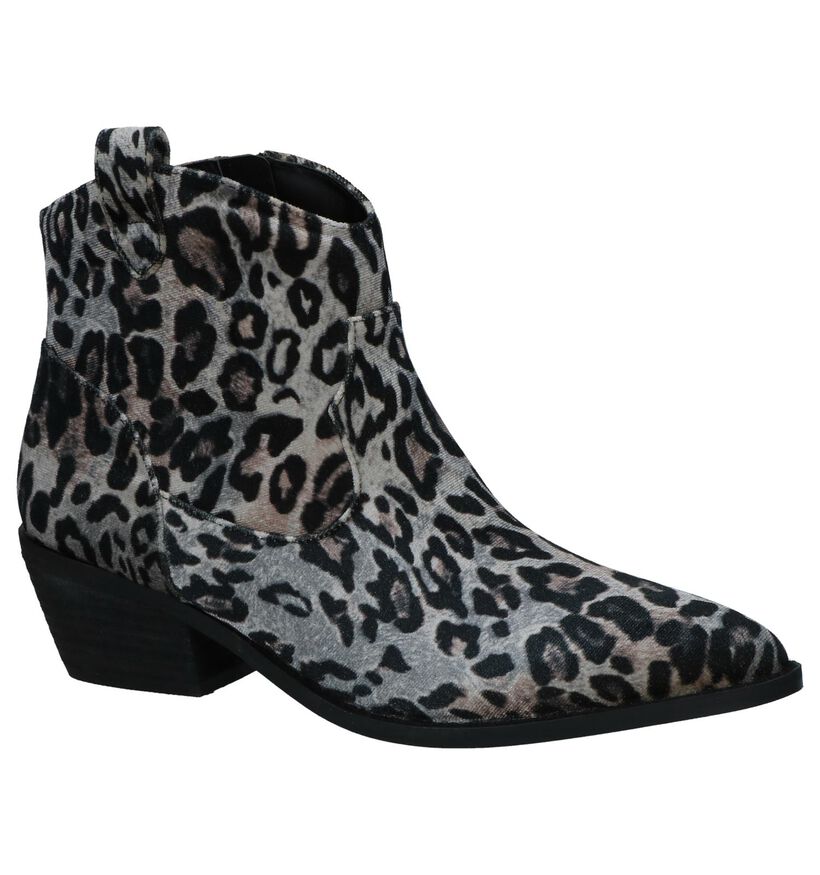 Western Boots Beige met Luipaardprint La Strada in velours (252937)