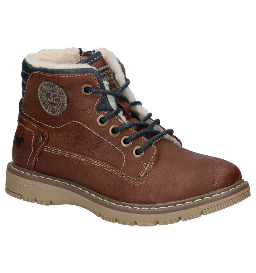 Mustang Cognac Boots in kunstleer (277438)