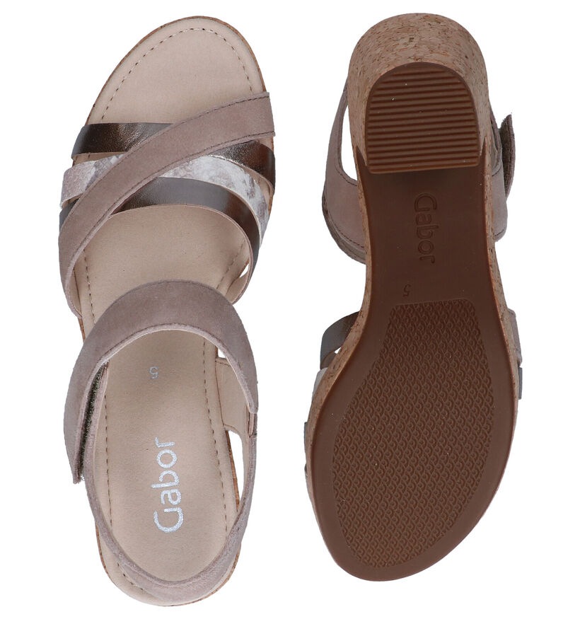 Gabor Taupe Sandalen in leer (287800)