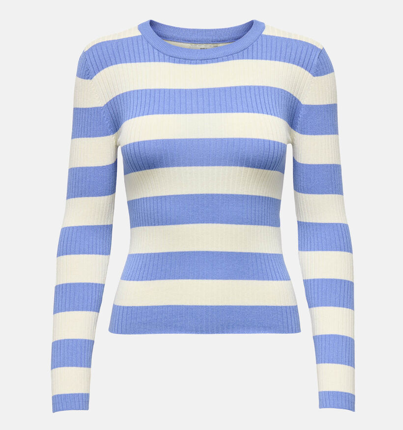 JDY Plum T-shirt Ray&eacute;e en Bleu/Beige pour femmes (367913)