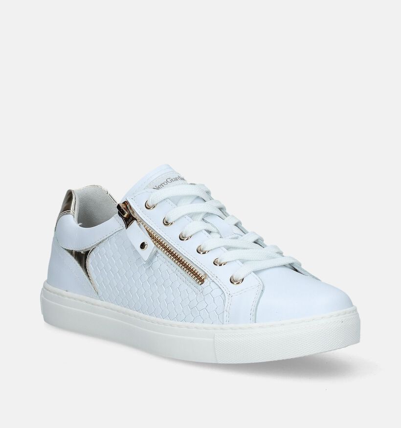 NeroGiardini Witte Sneakers voor dames (337175) - geschikt voor steunzolen