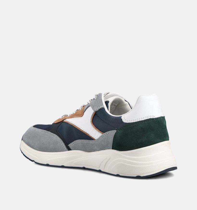 Tamaris Grijze/Donkerblauwe Veterschoenen voor heren (368815) - geschikt voor steunzolen