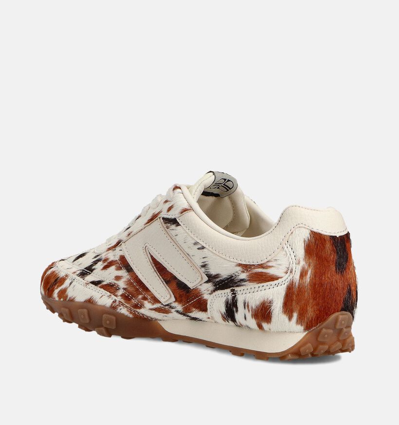 Laurent David Bruine/Witte Veterschoenen voor dames (365036) - geschikt voor steunzolen