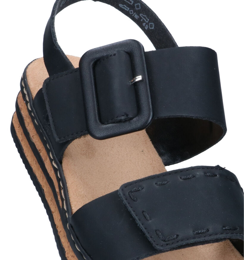 Rieker Sandales compensées en Noir en simili cuir (323681)