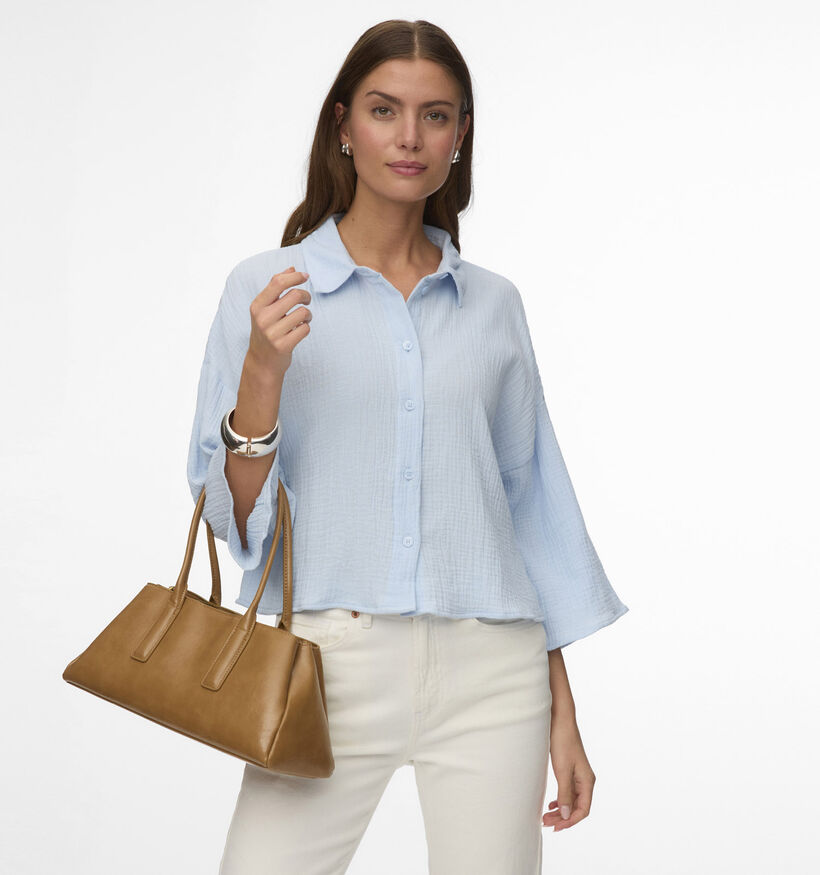 Vero Moda Natali Crop Lichtblauw Hemd voor dames (369437)