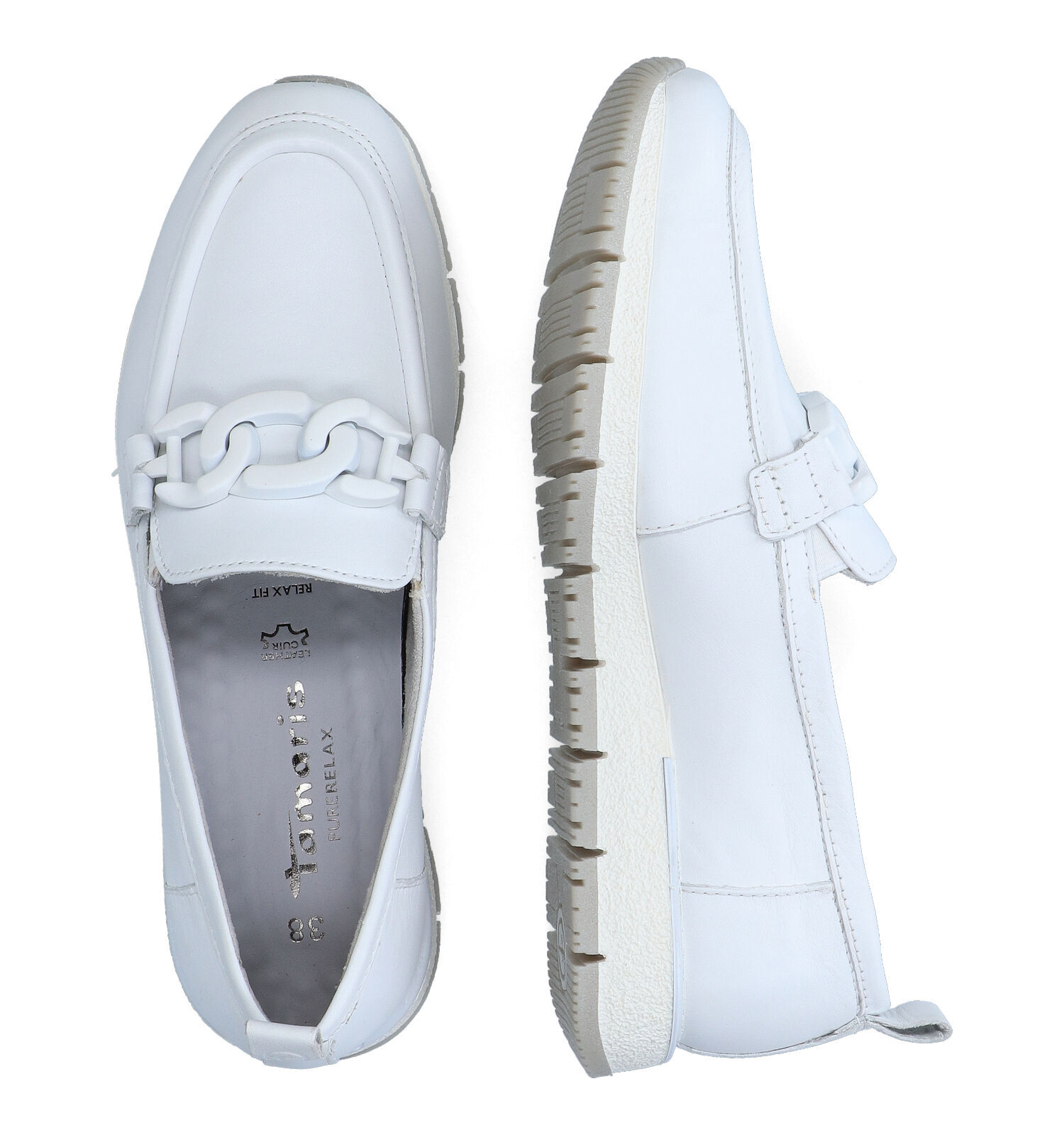 Tamaris Witte Instappers Dames Lage schoenen Online op TORFS.BE
