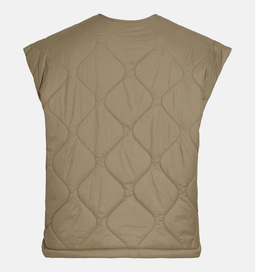 Vila Sibiria Beige Korte gewatteerde bodywarmer voor dames (351816)