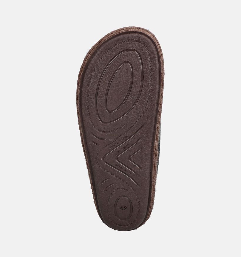 River Woods Enzo Pantoufles en Vert/Marron pour hommes (381216) - pour semelles orthop&eacute;diques