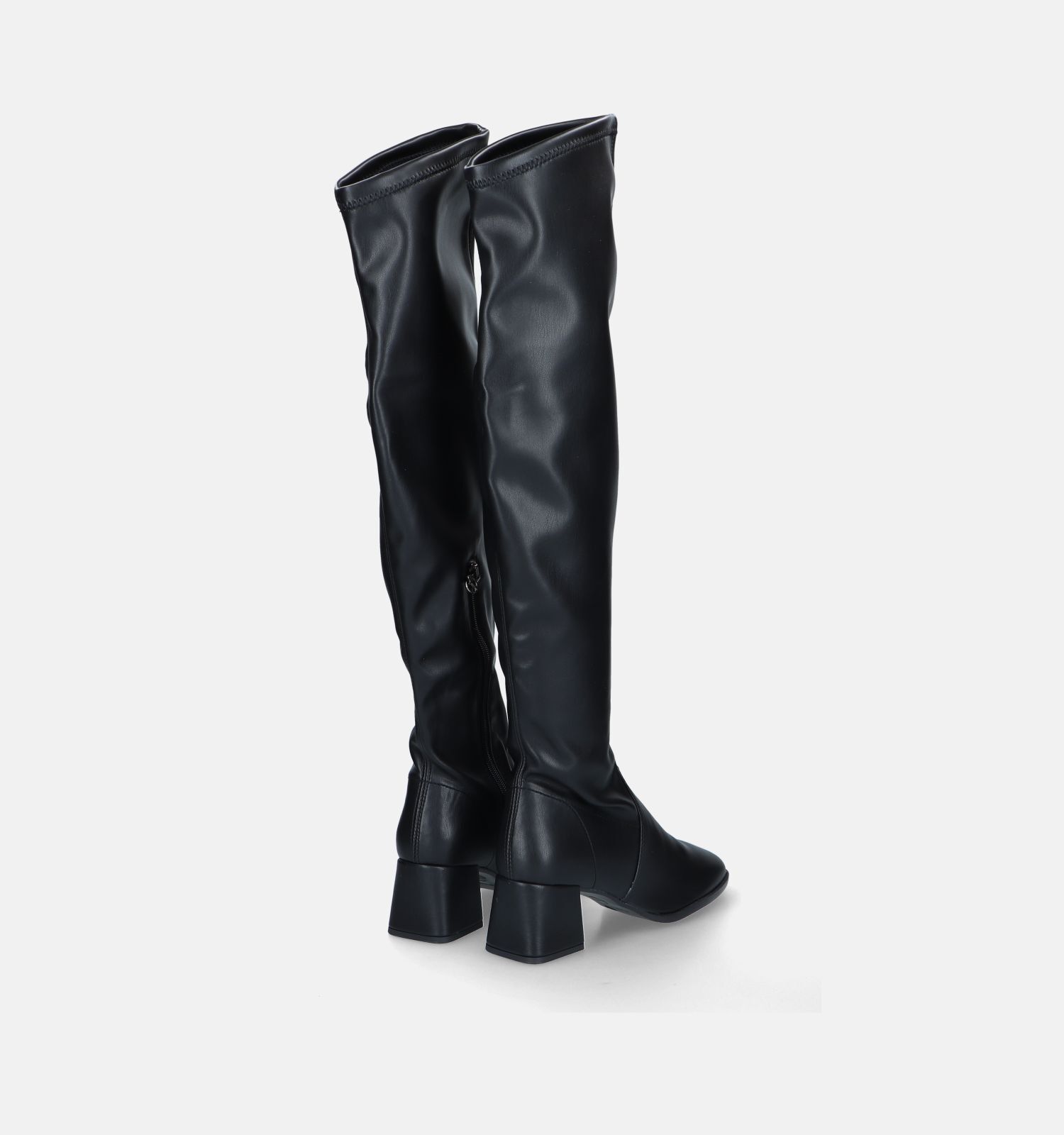 Overknee laarzen zwart leer sales