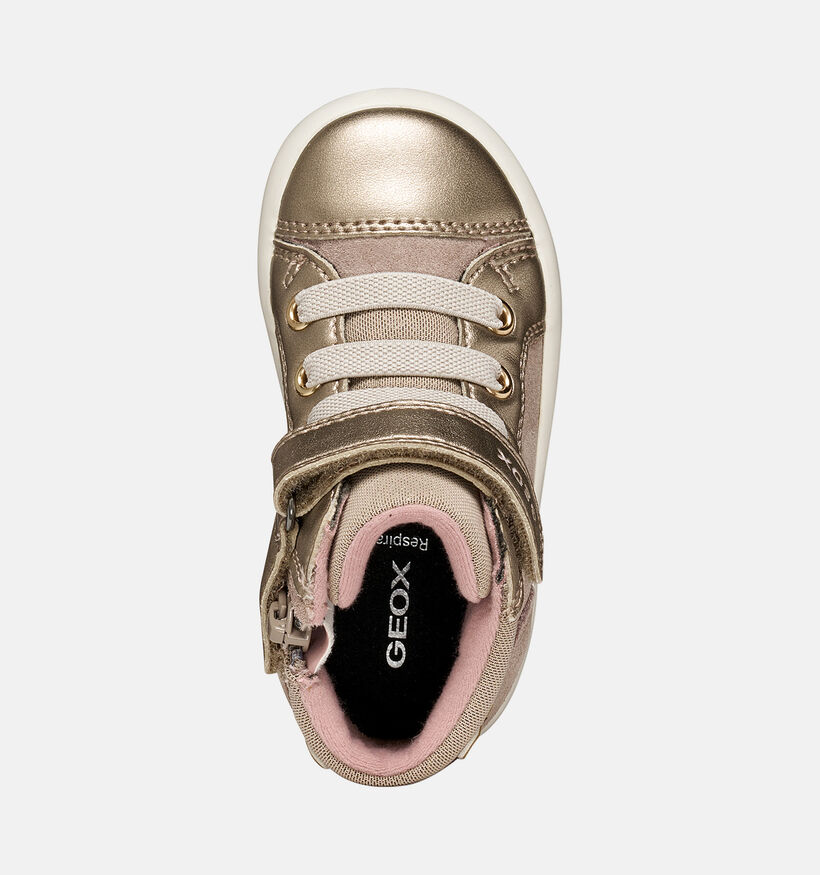 Geox Gisli Baskets montantes en Or/Beige pour filles (376247) - pour semelles orthop&eacute;diques