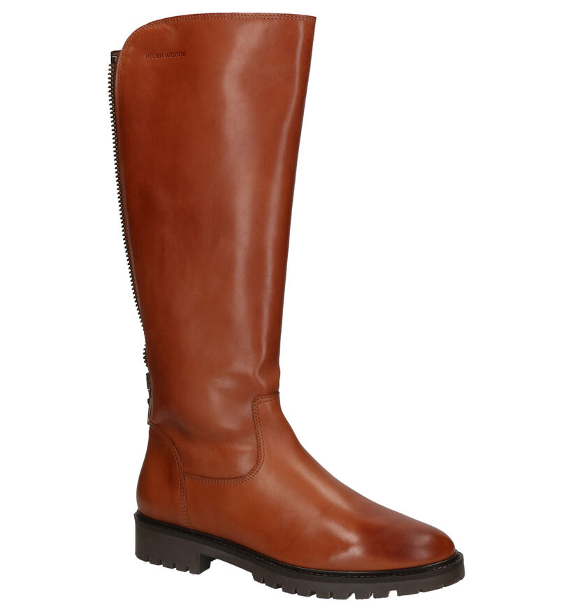 River Woods Salie Bottes en Cognac en cuir (260302)