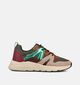 Posh by Poelman Groen/Beige Sneakers voor dames (361270) - geschikt voor steunzolen