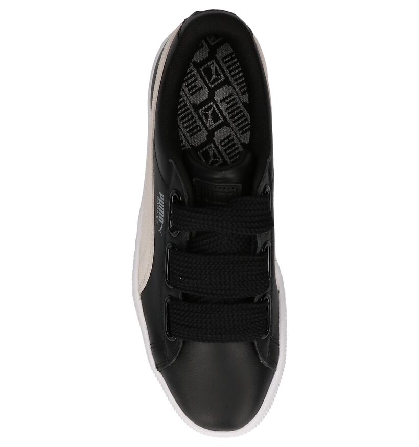 Heart Baskets sportives en Noir en cuir (199464)