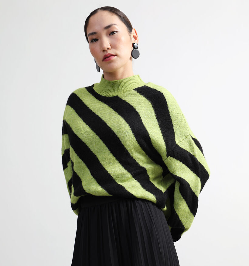 JDY Klara Pull rayé en Vert pour femmes (337238)