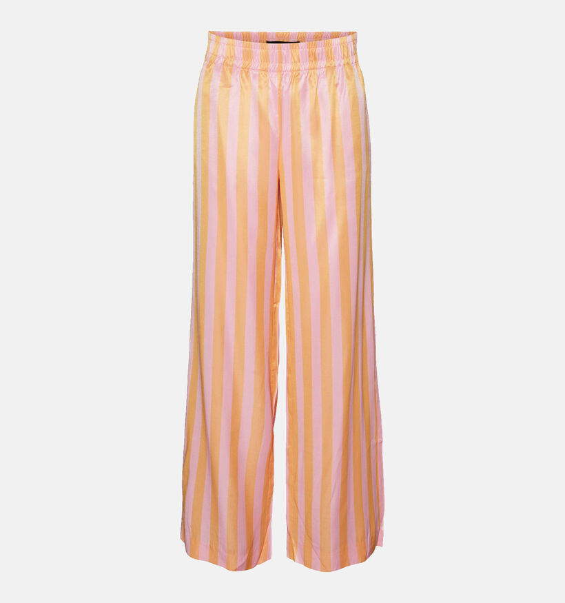 Vero Moda Sadiatika Pantalon rayé en Rose Orange L30 pour femmes (327023)