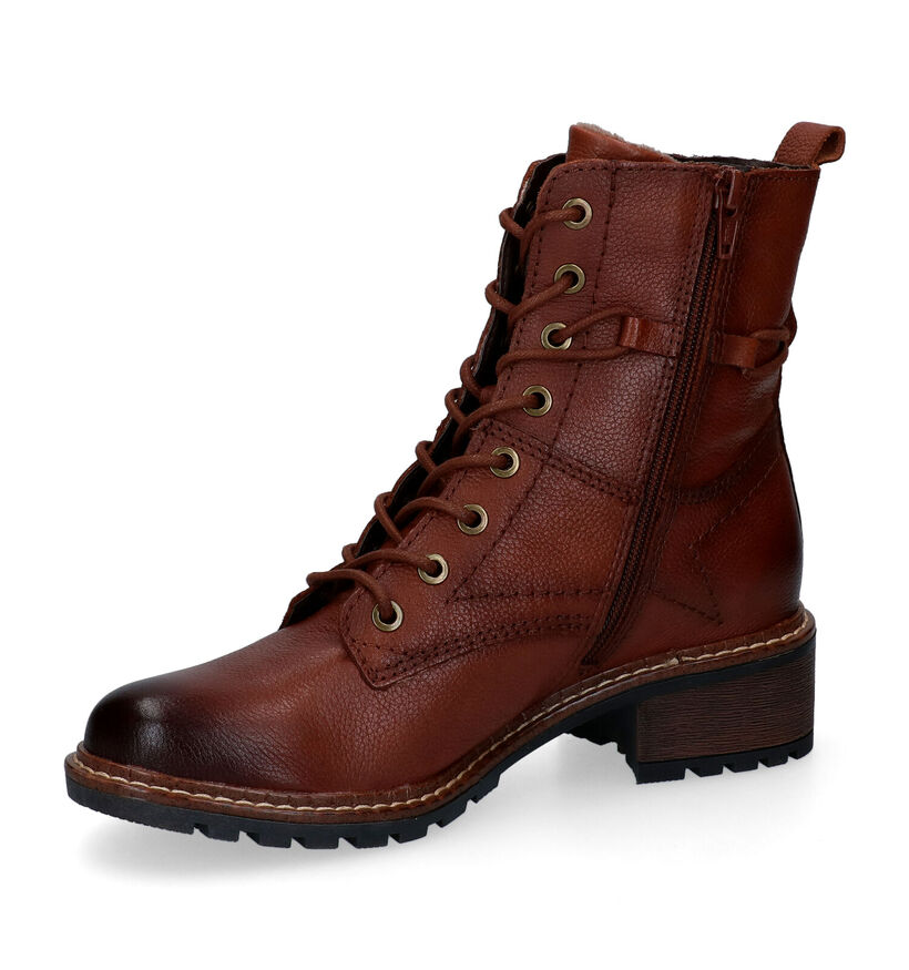 Jana Boots à lacets en Cognac en cuir (298452)
