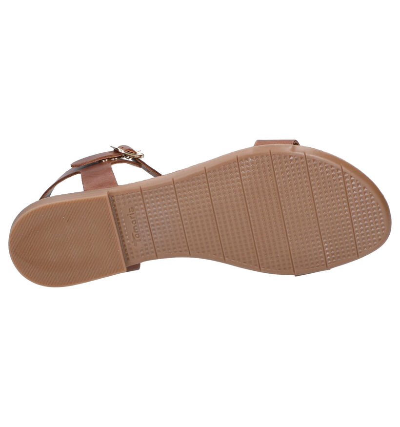 Tamaris Sandales plates en Cognac en cuir (275600)