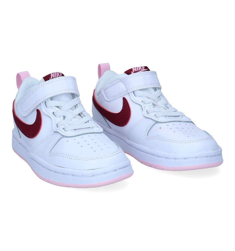 Nike Court Borough Low Baskets en Blanc en cuir (293604)