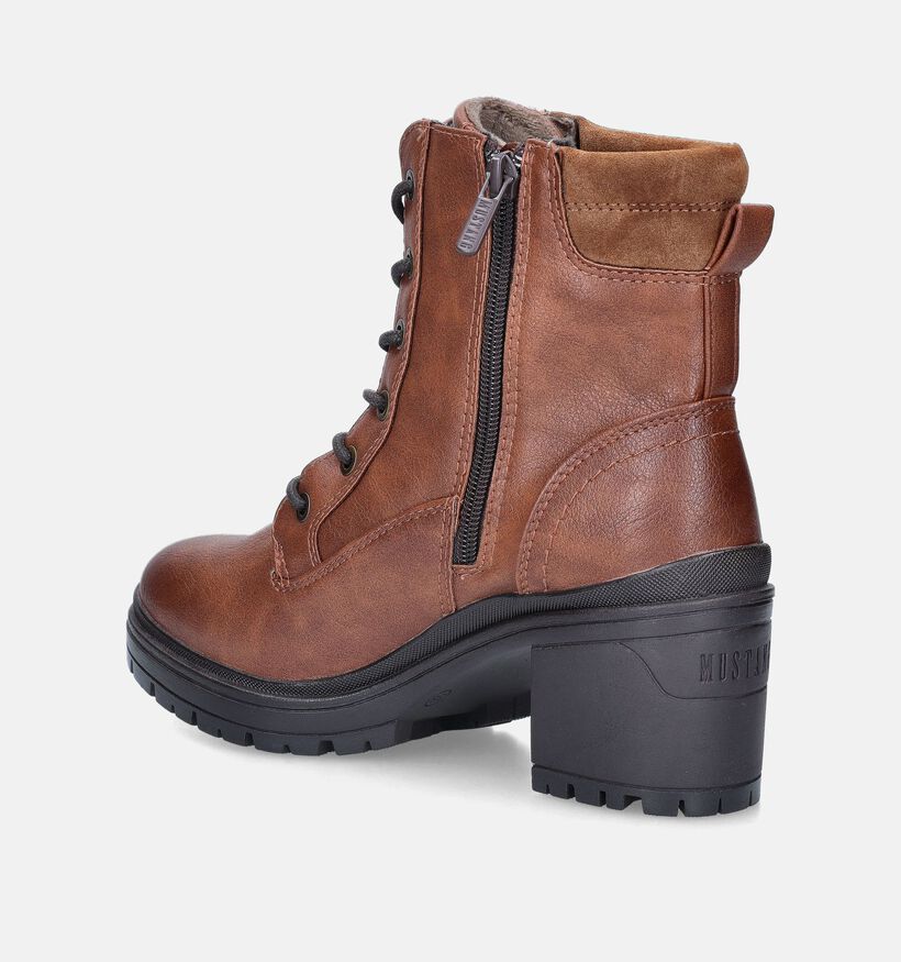 Mustang Bottines à lacets en Cognac pour femmes (345431)