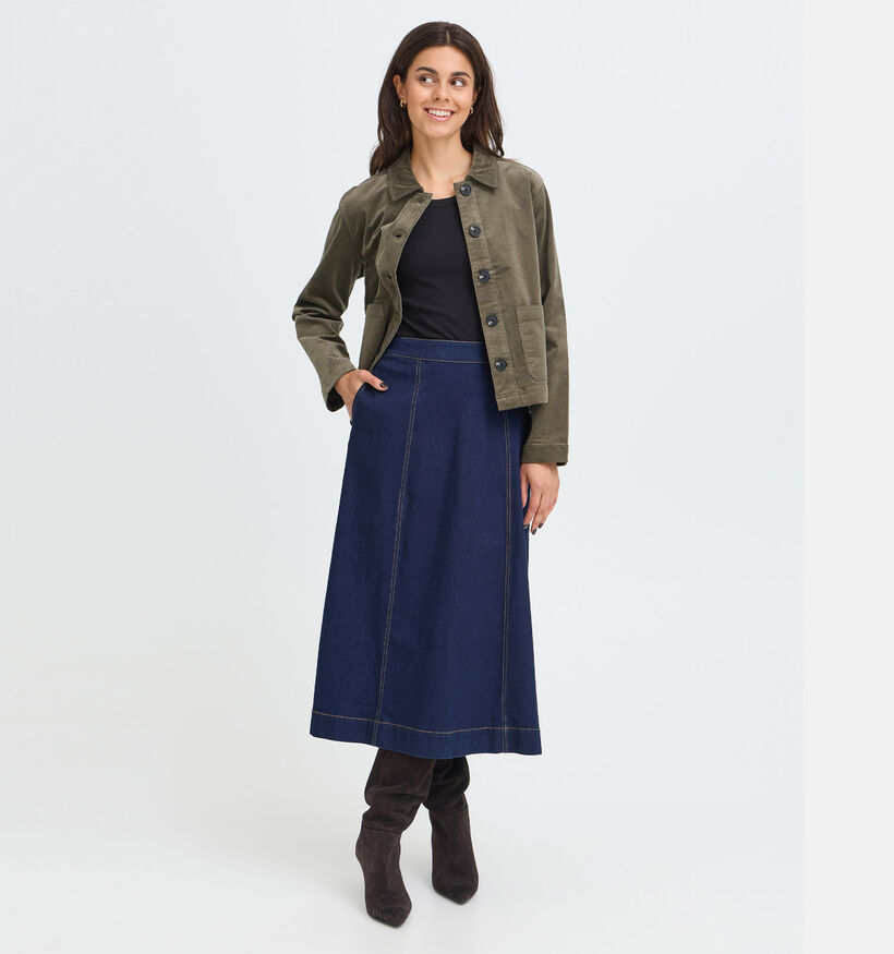 Fransa Corduroy Manteau court en Vert pour femmes (379940)