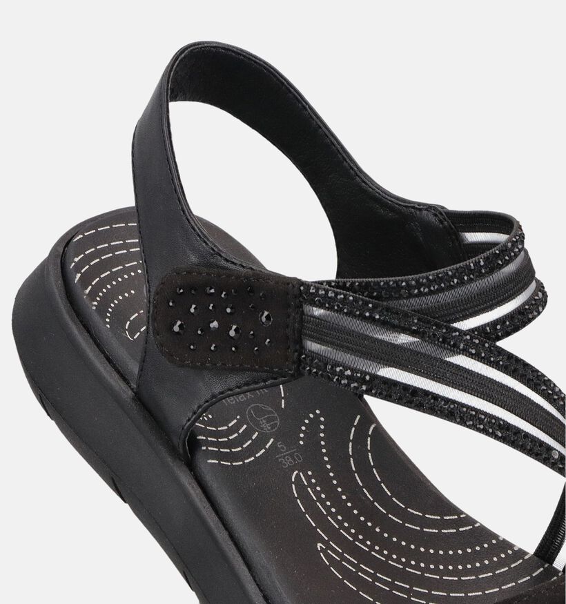 Jana Zwarte Platte Sandalen voor dames (371801)