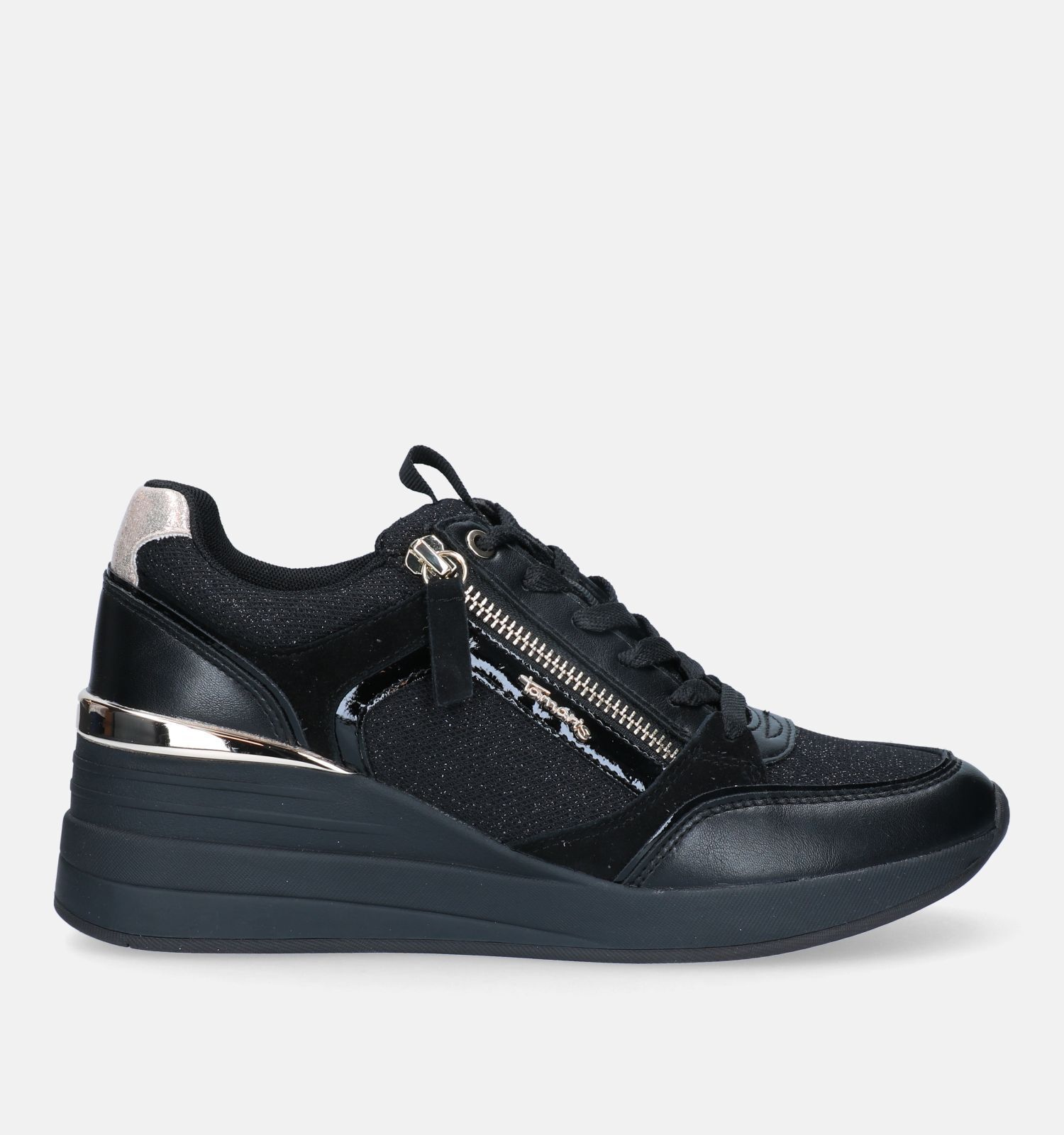 Tamaris Baskets avec talon compense en Noir Femmes Baskets en ligne sur TORFS.BE