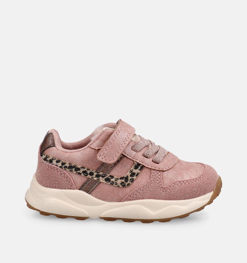 Milo & Mila Baskets basses en Rose/Leopard pour filles (379352)