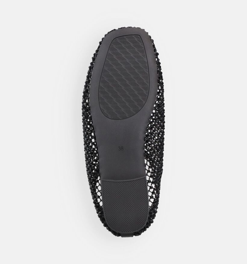 La Strada Zwarte Mesh Ballerina's met Steentjes voor dames (381641)