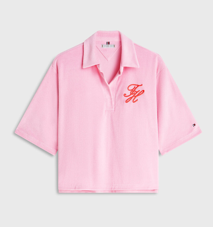 Tommy Hilfiger Toweling Roze Polo T-shirt voor dames (369262)
