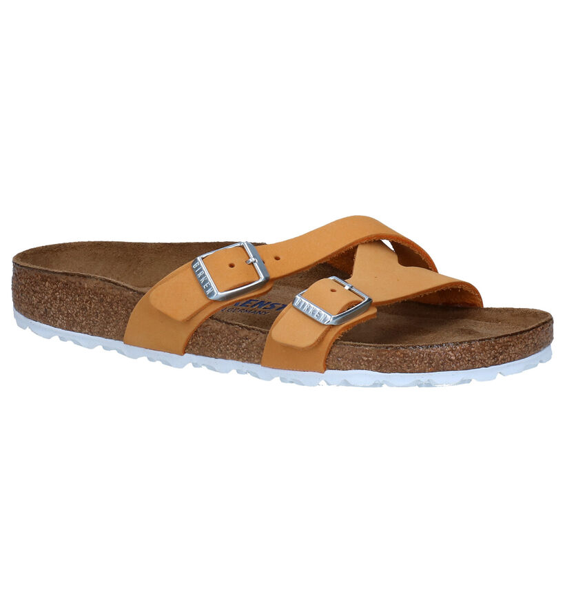 Birkenstock Yao Balance Gele Slippers in leer (286861)