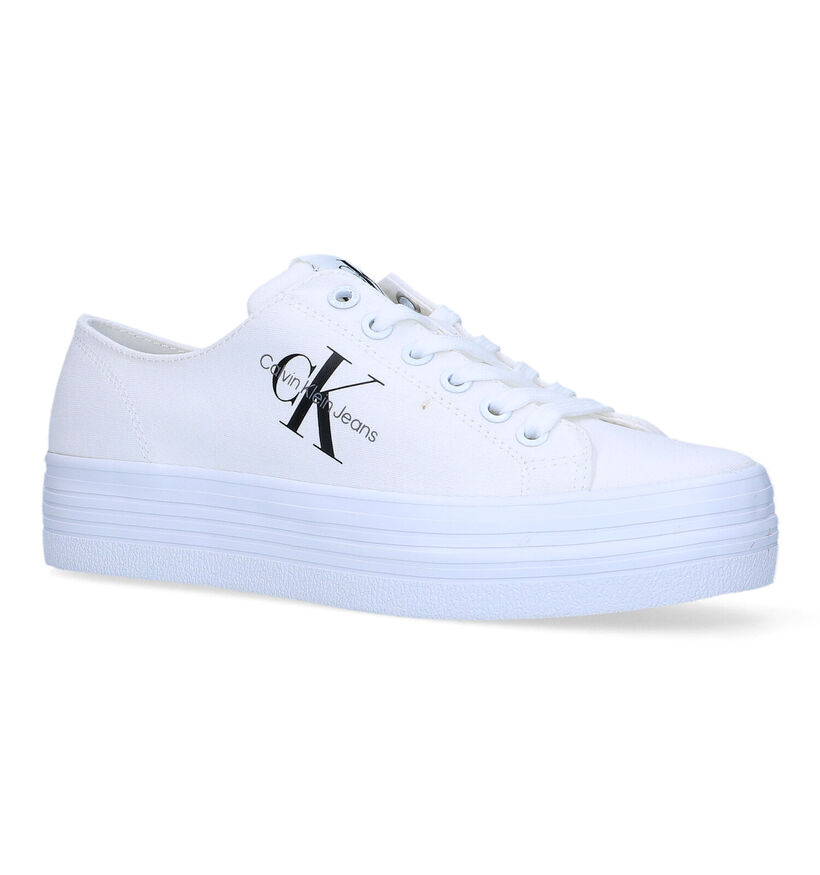 Calvin Klein Vulc Flatform Witte Sneakers voor dames (321040) - geschikt voor steunzolen