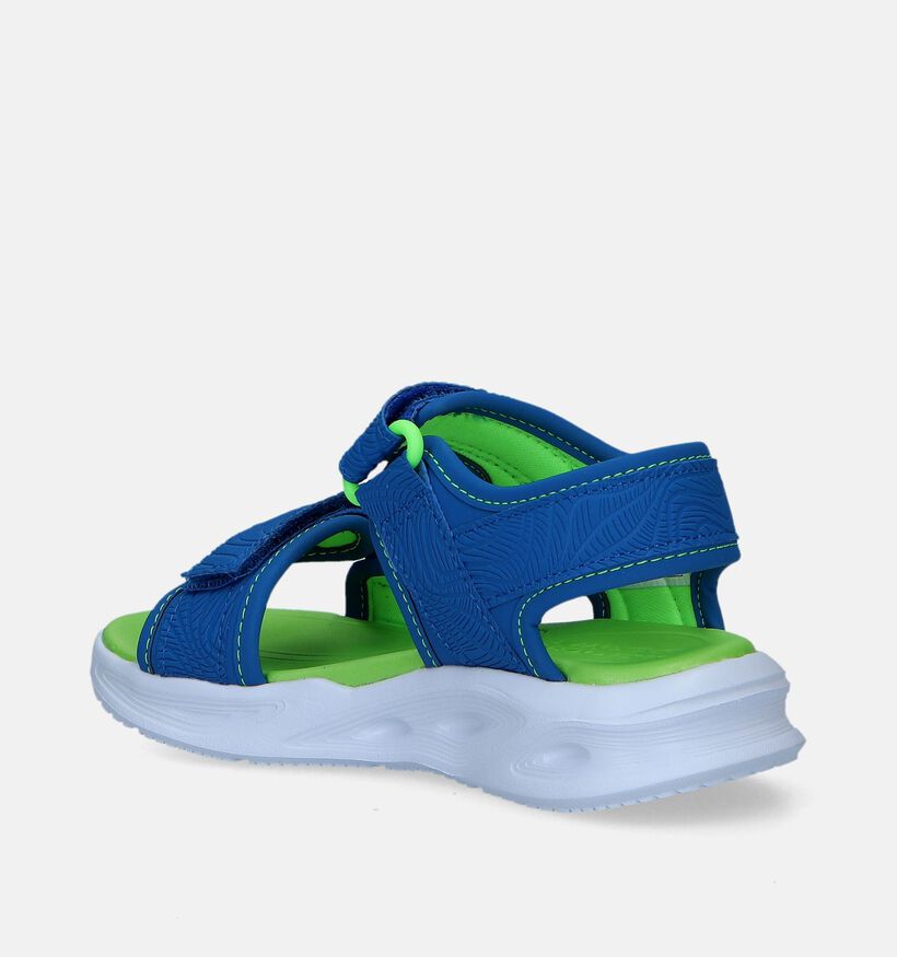 Skechers Sola Glow Blauwe Sandalen met lichtjes voor jongens (335710)