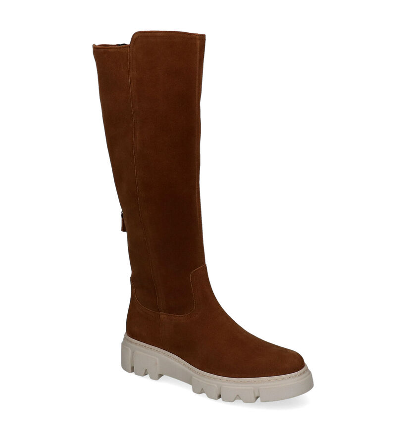 Gabor Best Fitting Cognac Knielaarzen in daim (299194)