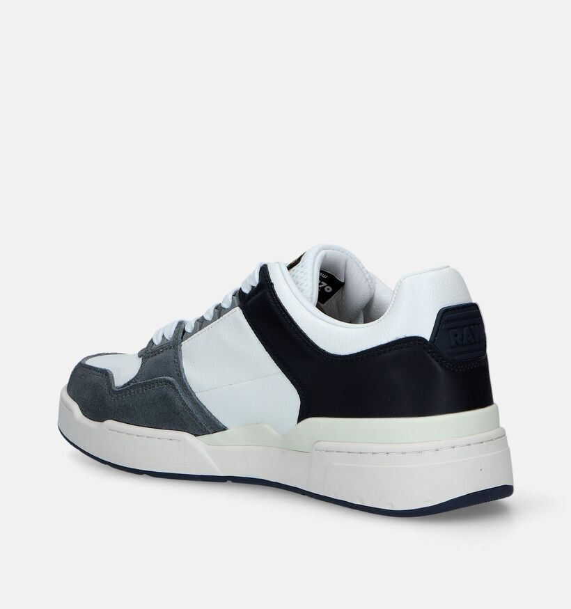 G-Star Attacc BLK Lea Witte-Zwarte Veterschoenen voor heren (350053) - geschikt voor steunzolen