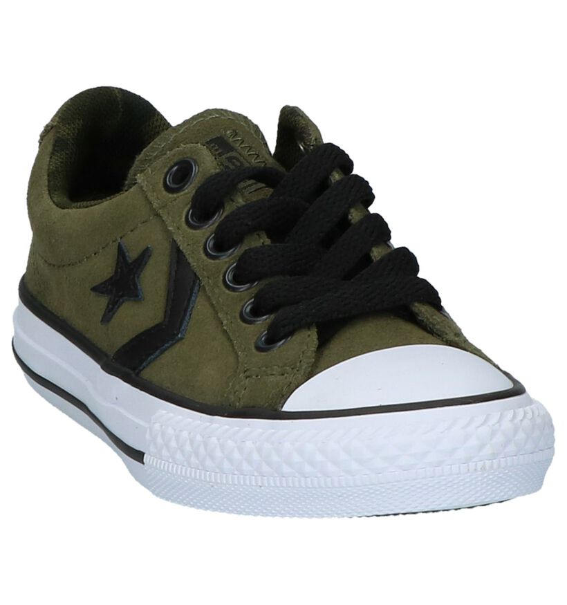 Kaki Lage Sportieve Sneakers Converse Star Play Ox in stof (210275)