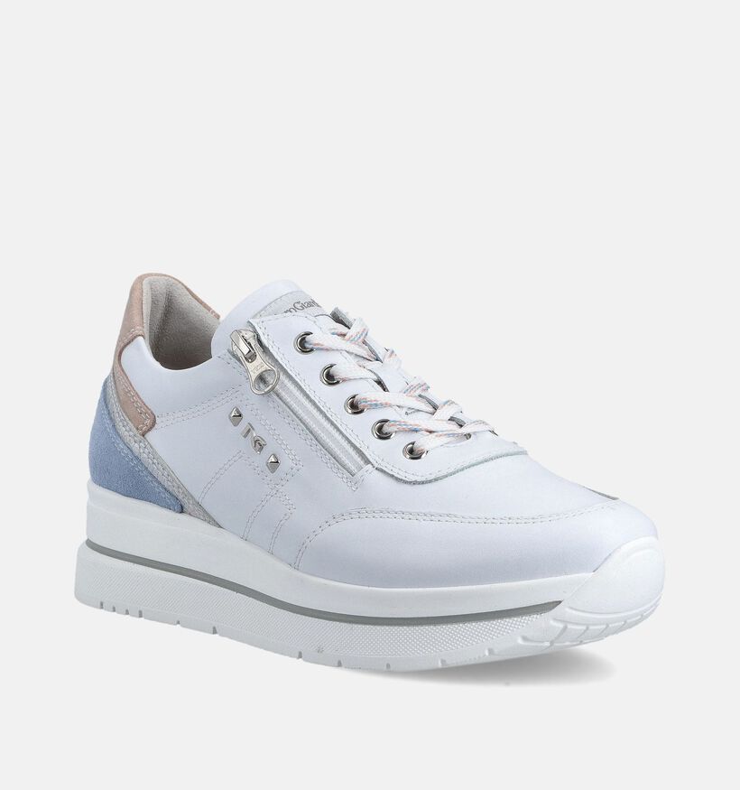 NeroGiardini Witte Sneakers met Rits voor dames (369083) - geschikt voor steunzolen