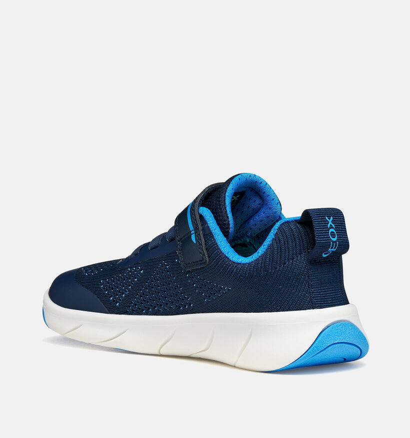 Geox Foot-Run Baskets en Bleu fonc&eacute; pour gar&ccedil;ons (370148) - pour semelles orthop&eacute;diques